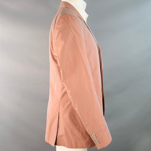 CALVIN KLEIN COLLECTION Size 41 Mauve Iridescent Cotton Sport Coat - Picture 2 of 5